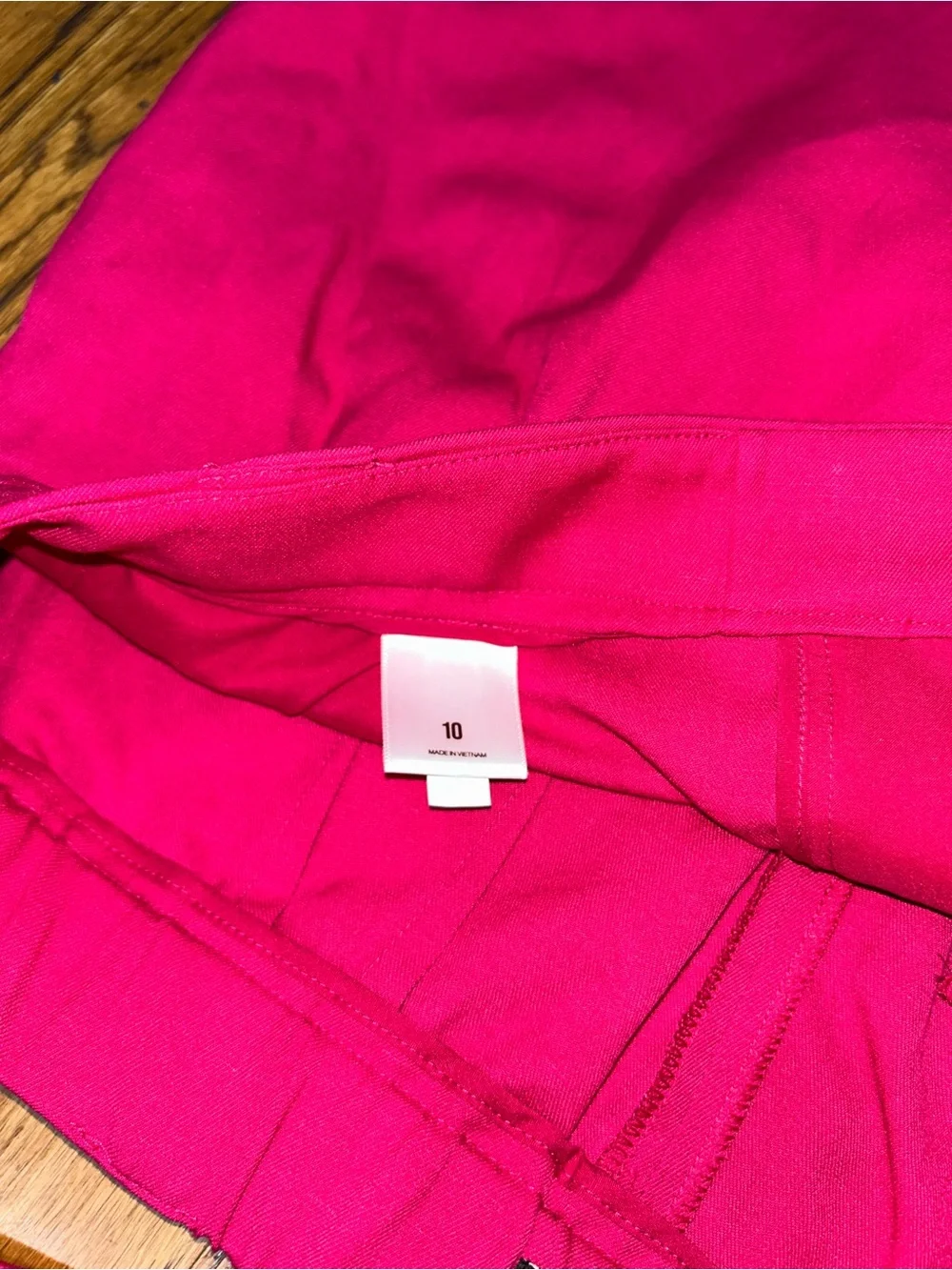 Express Fuchsia Tailored Vest (Size Medium) & High-Waist Shorts (Size 10) Set